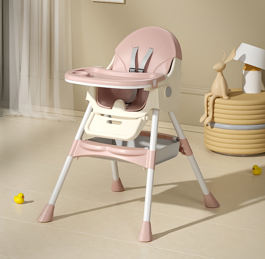 Children's dining chair (6 months+) Dining chair with safety belt Easy to take care of and grow with your child.