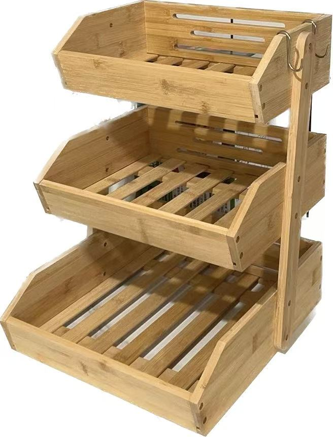 Slanted three-tier fruit rack