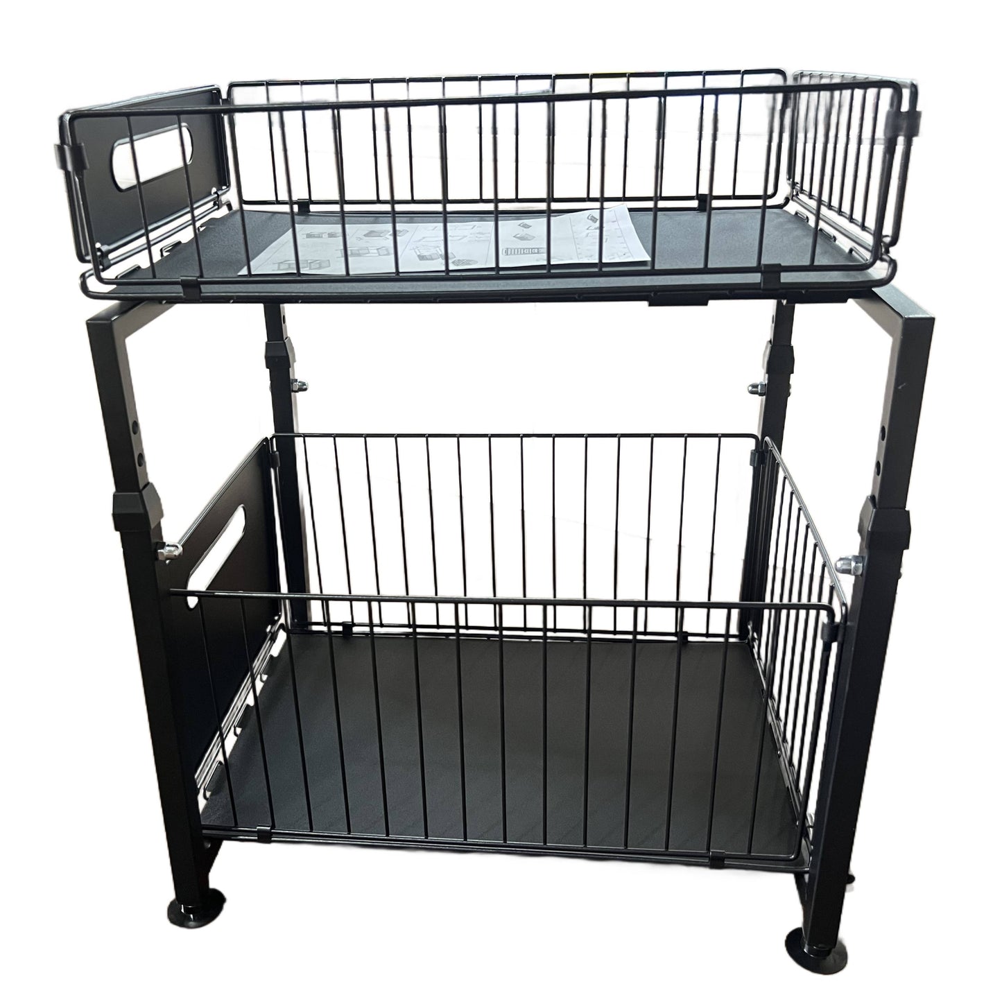 Under sink storage rack door rail type - black