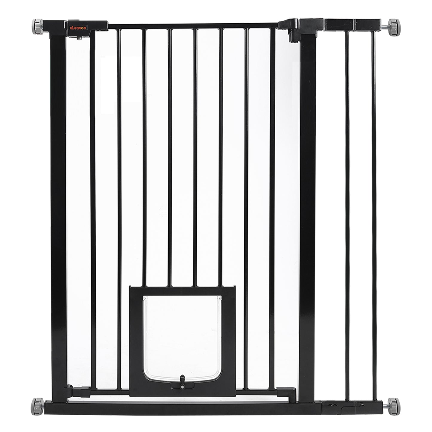 Stair Safety Gate / Door Safety Gate No Drilling 75-123 cm Automatic Closing Dog Gate with Cat Door, Sturdy Baby Safety Gate