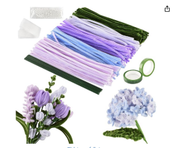 Rosa Tulip Bouquet Pfeifenreiniger Set, 400 Stück Pfeifenputzer zum Basteln 4 Farben Pipe Cleaner mit 20 Stück Grünem Bastelfaden, Geschenkband, Klebeband(Dunkelrosa, Mittelrosa, Hellrosa)