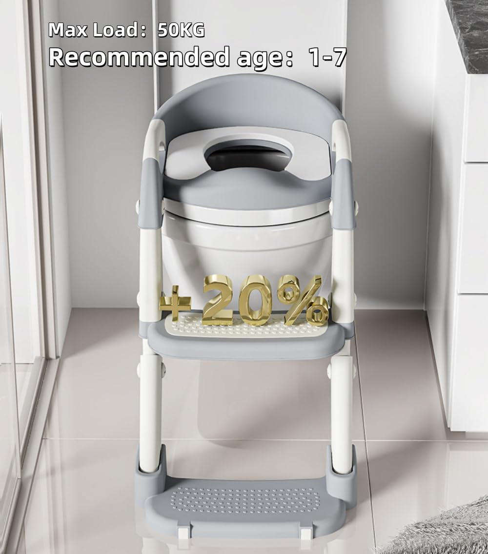 Kinder-Töpfchentrainingssitz mit Stufen, 2-in-1 Kleinkind-Toilettenleitersitz für Jungen und Mädchen
