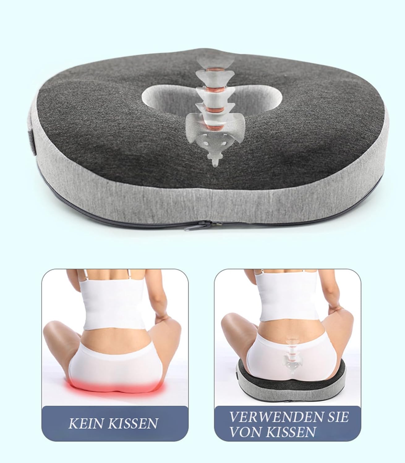 Anti-Dekubitus Sitzkissen – Orthopädisches Donut-Kissen