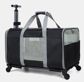Single box pet trolley case foldable travel bag cat portable large capacity foldable breathable car hand