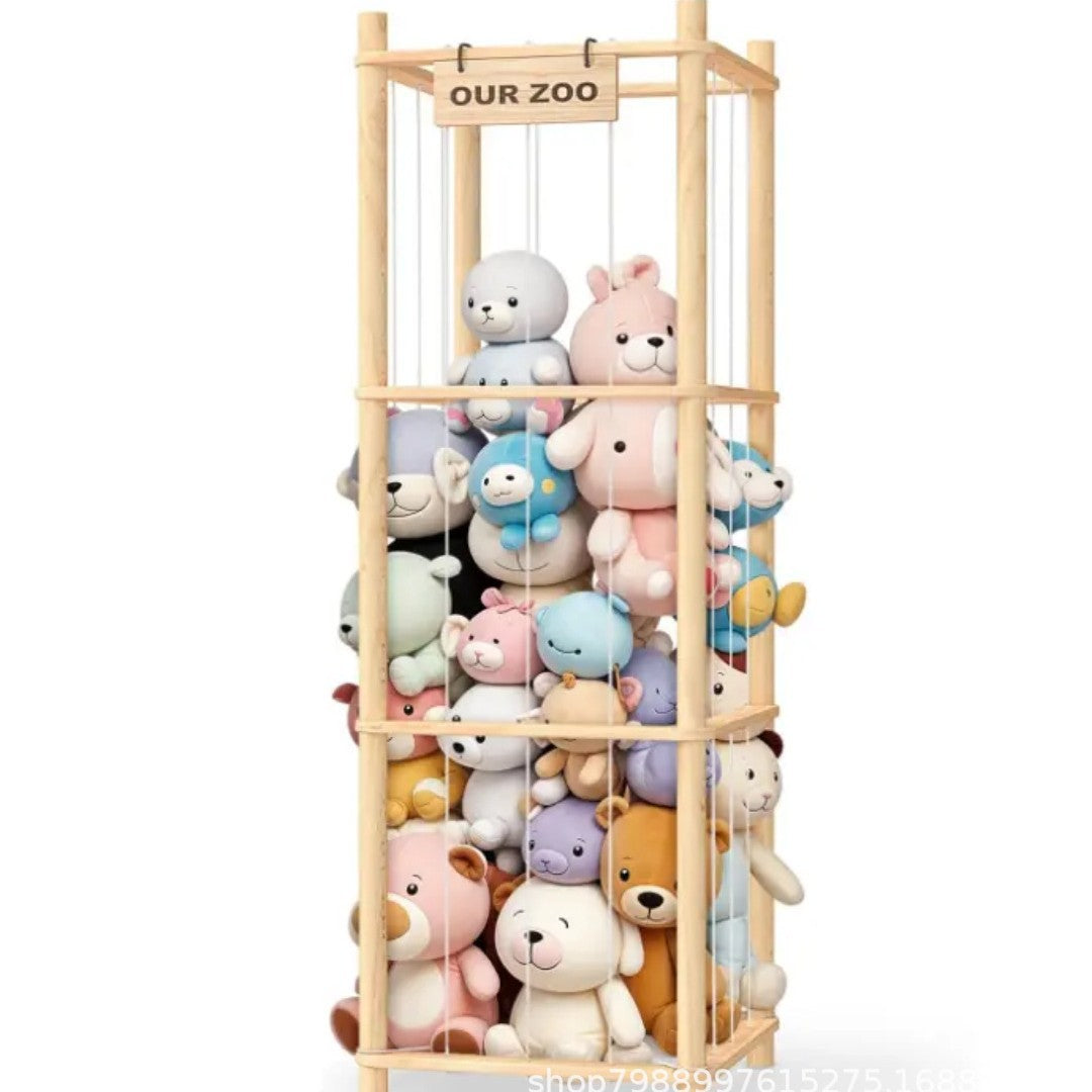 Three-tiered wooden doll stand