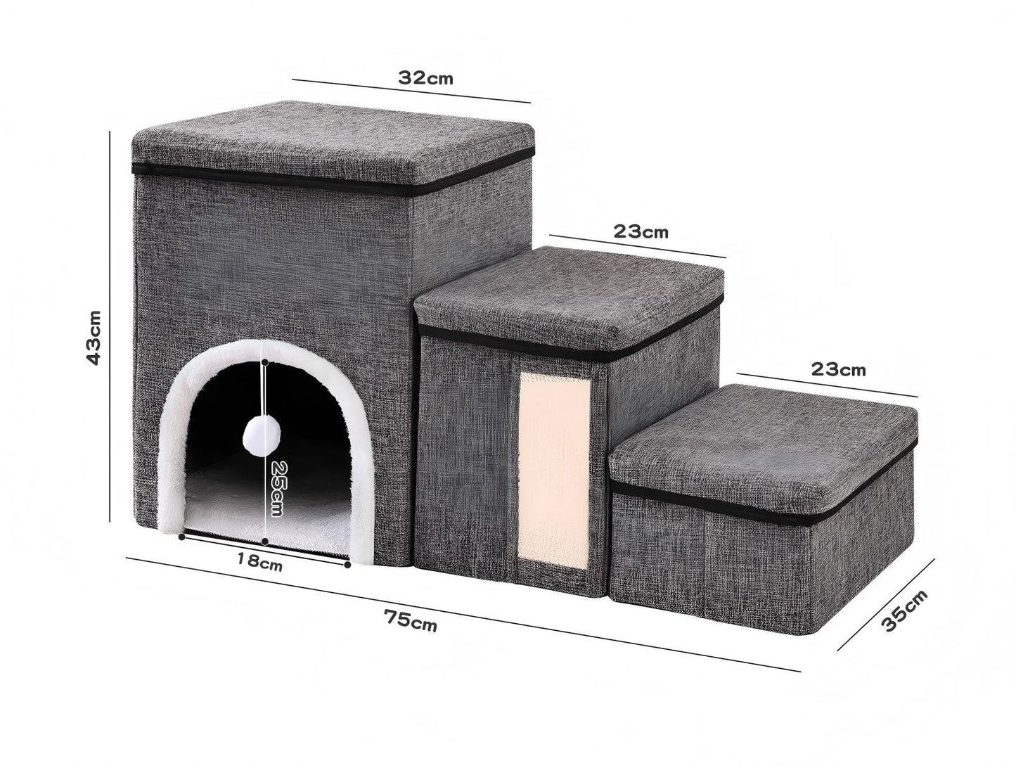 Pet stairs and cat bed