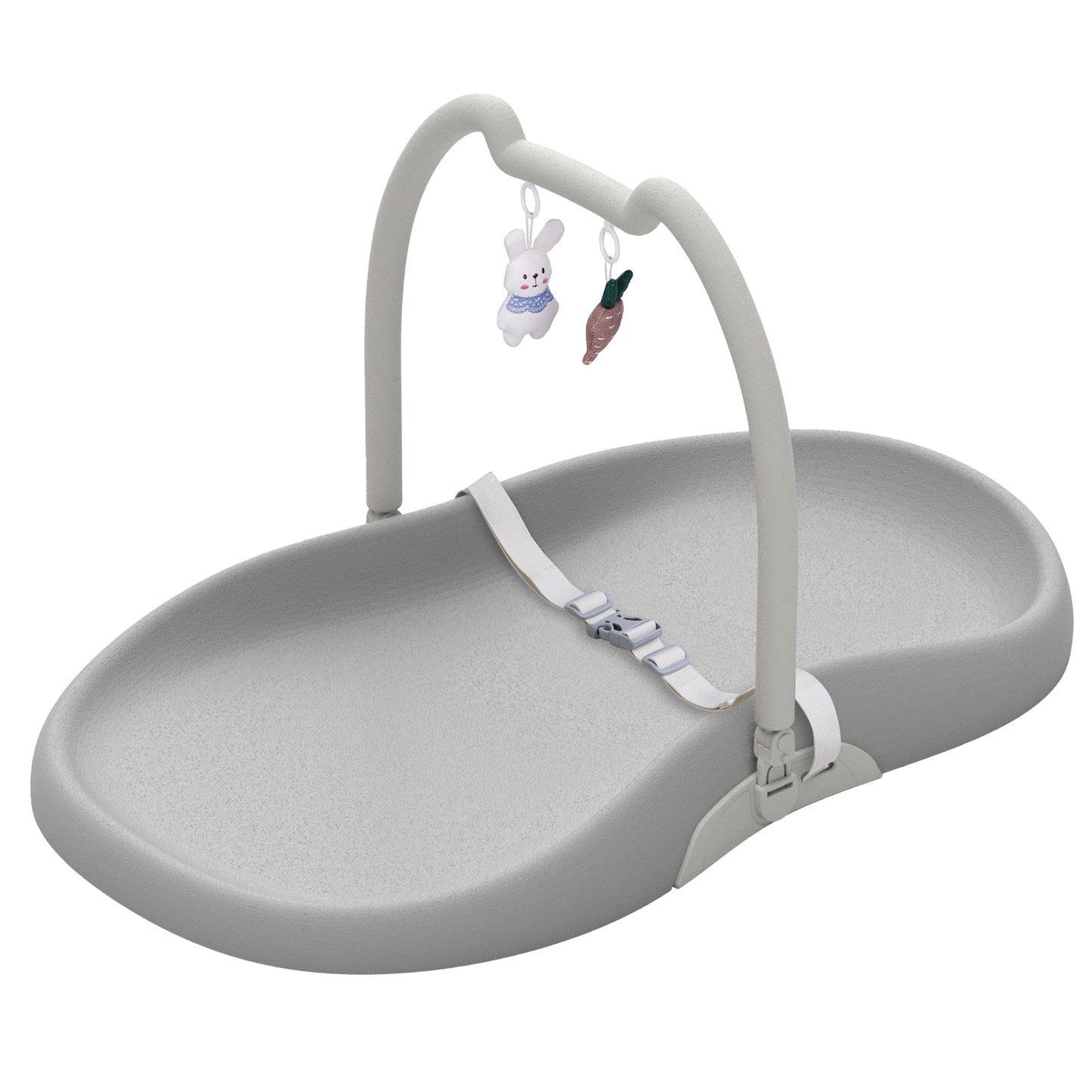 UBRAVOO Wickelunterlage mit Sicherheitsgurt und Spielzeugablage, Anti-Roll-Wickelunterlage, Leicht Abwischbar, Wasserdicht, mit Erhöhten Gepolsterten Kanten