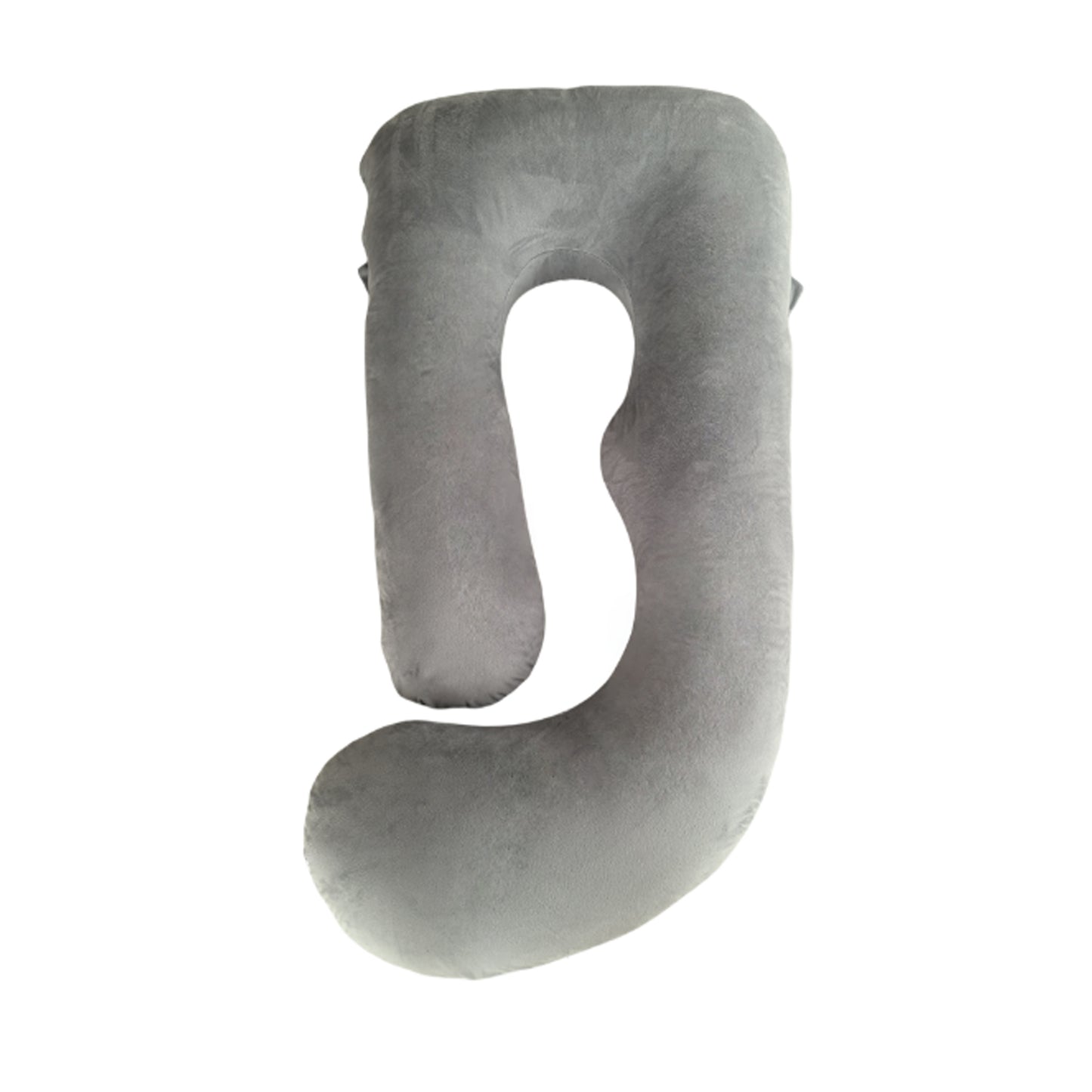 J-Shaped Pregnancy Pillow-Dark Gray Velvet