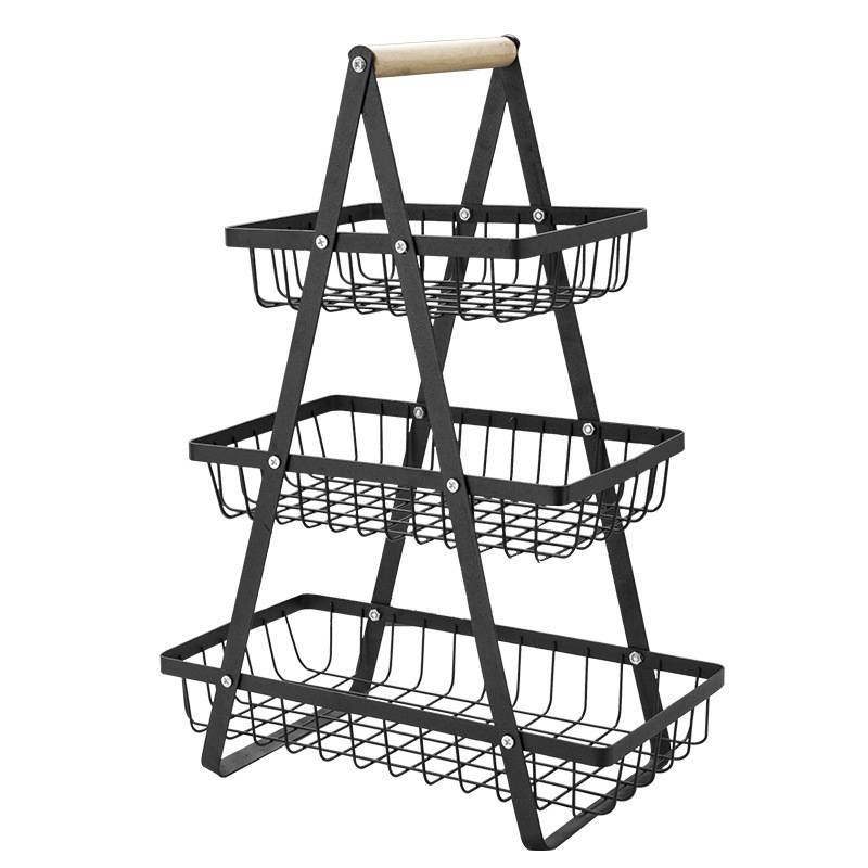 Portable fruit basket double-layer storage basket desktop storage basket snack storage rack drain basket fruit and vegetable basket