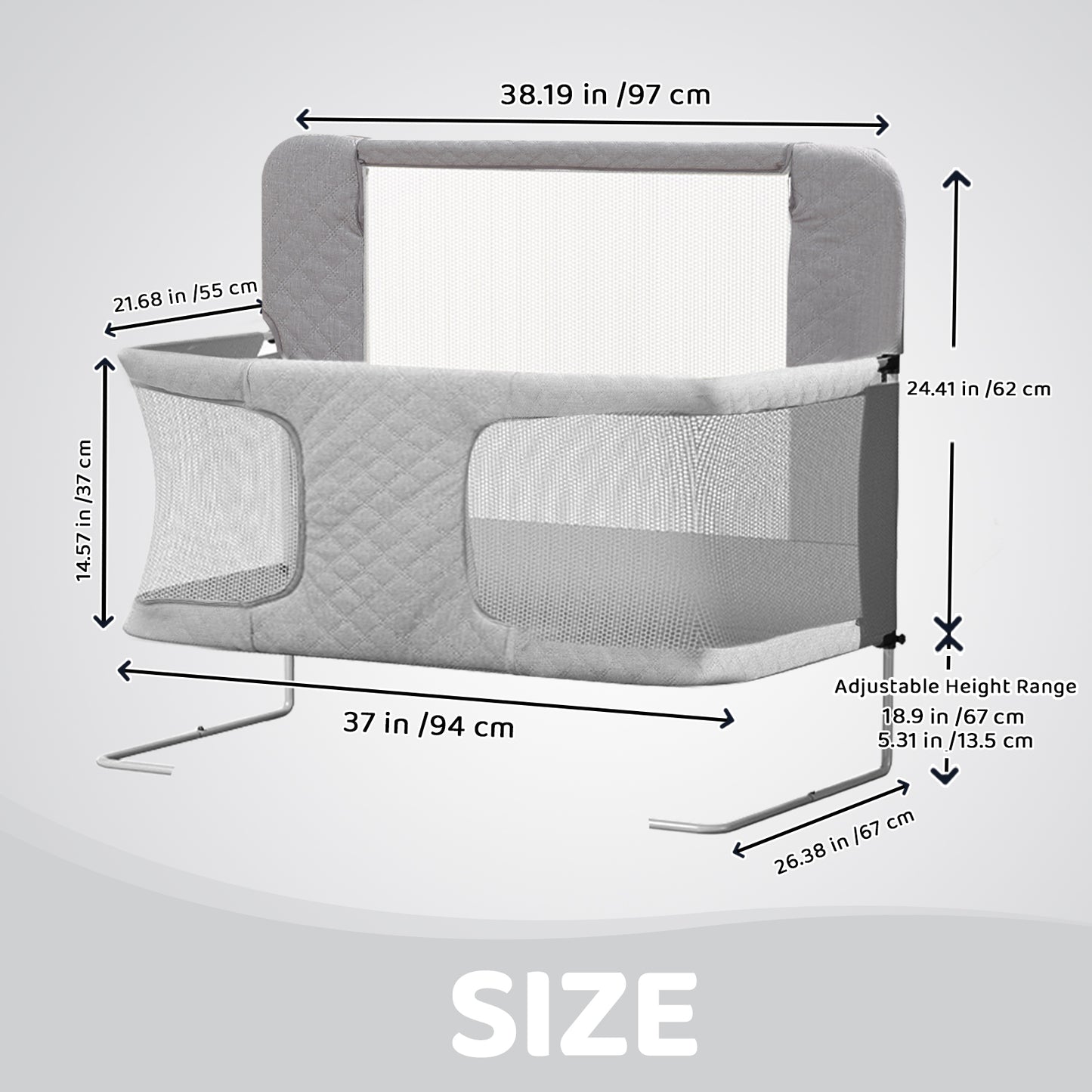 Co Sleeper for Baby in Bed,3 in 1 Crib Side Bed Guard,Cosleeping Baby,Crib Sleeping Together,Infant/Baby Boy/Girl,Gray