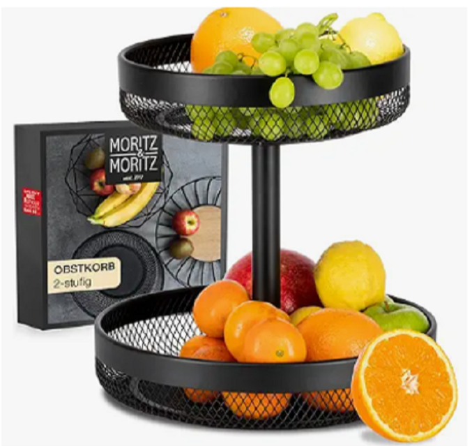 Round double-layered fruit basket