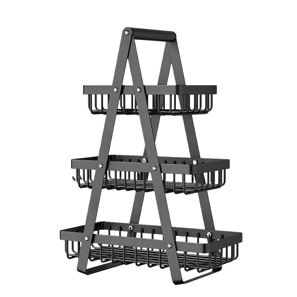 Portable fruit basket double-layer storage basket desktop storage basket snack storage rack drain basket fruit and vegetable basket