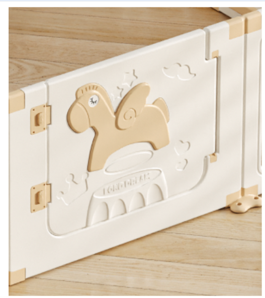 UBRAVOO Faltbarer Baby-Laufstall mit Mini-Basketballkorb und 50 farbigen Pit-Bällen, Auto-Laufstall für Babys und Kleinkinder, großes und lustiges Indoor-Aktivitätszentrum(14 Felder, Milchig-weiß)--Door accessories