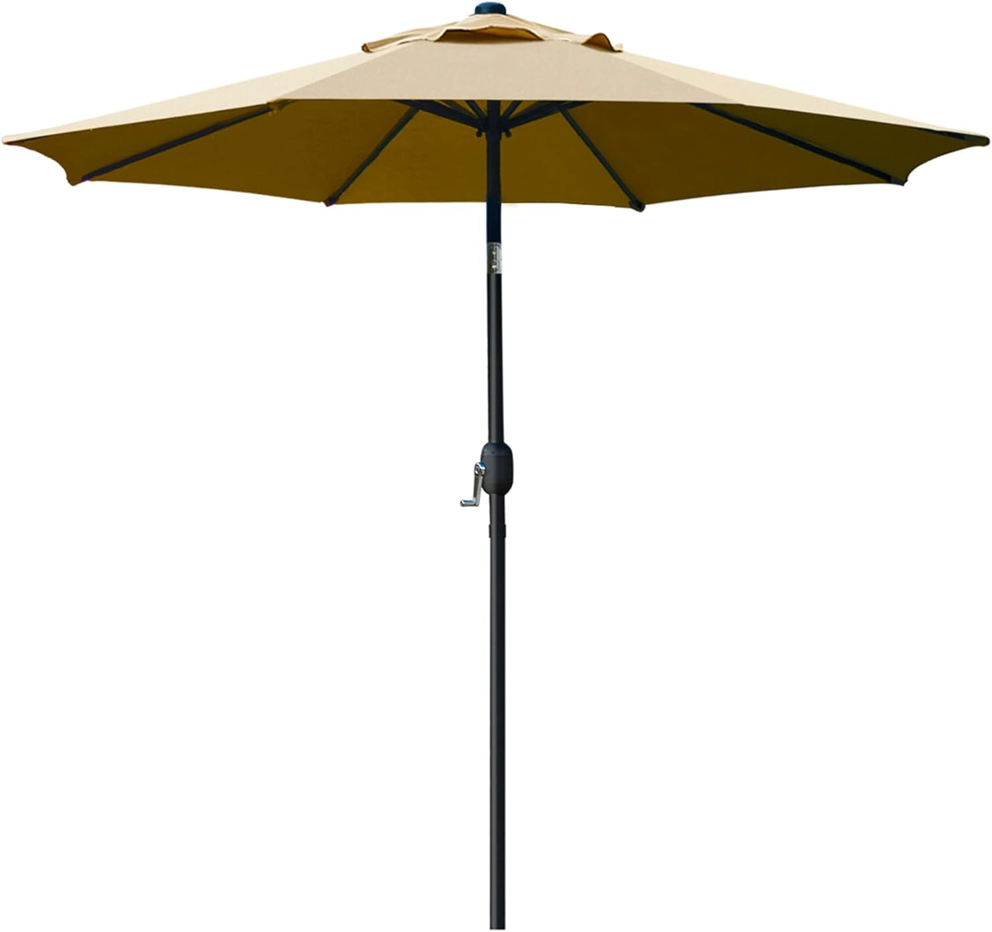 Outdoor patio umbrella, outdoor table umbrella, yard umbrella, market umbrella with 6 sturdy ribs, button tilt and crank