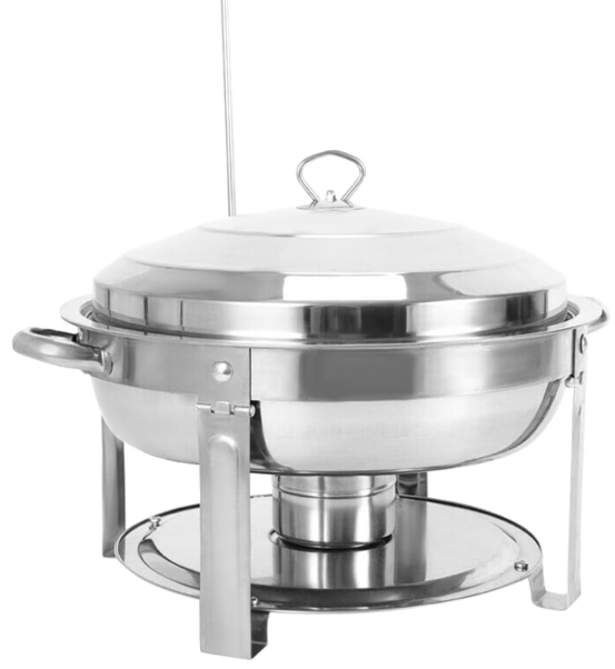 Hot Pot Heating Made of Stainless Steel, 7.5 L Round Chafing Dish Food Warmer Made of Stainless Steel, Warming Container, Chafing Dish Food Warmer, Heat Container, Dish Stand