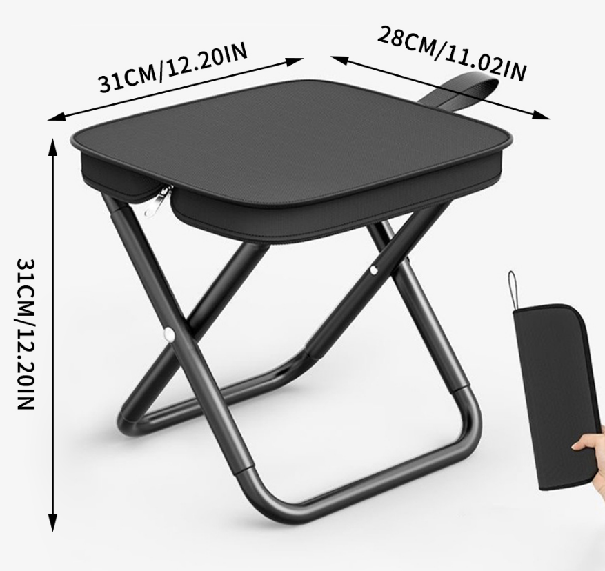 Black folding stool