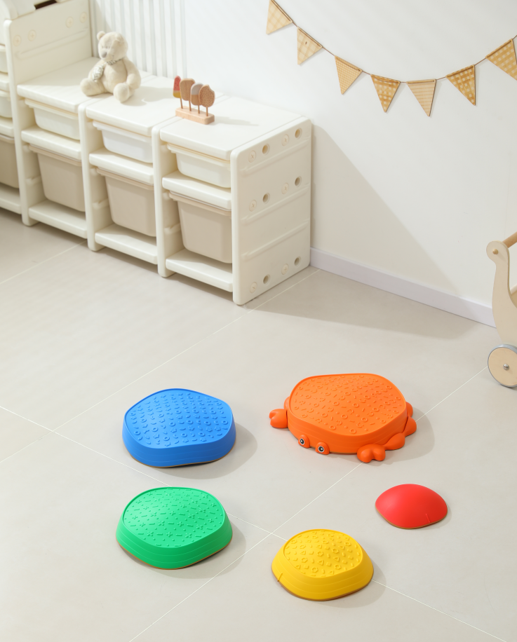 5 Pieces Crab Balancing Stepping Stones, Kids Crab Path Jumping Stones, Toddler Obstacle Course Coordination Game Toys for Indoor or Outdoor Play for Kids Ages 3+