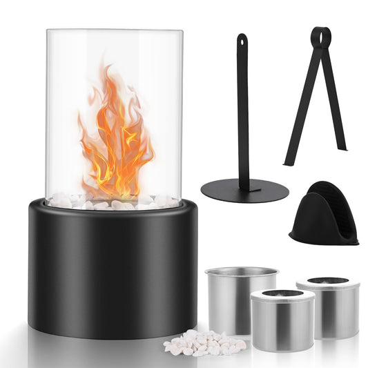 Extra Tall Cylinder LED Fireplace - L Version - Ambient Mood Lighting for Offices/Homes