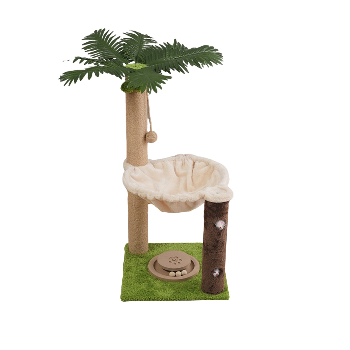 Palm Tree Cat Climbing Tower with Scratching Posts for Indoor Cats