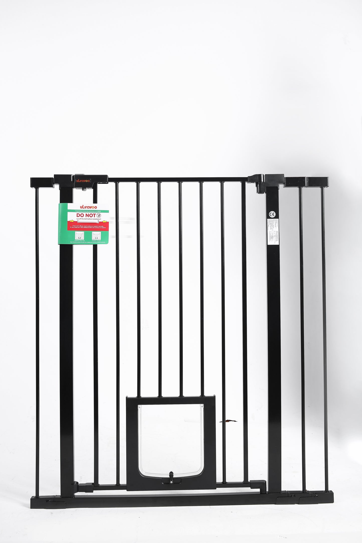 Stair Safety Gate / Door Safety Gate No Drilling 75-123 cm Automatic Closing Dog Gate with Cat Door, Sturdy Baby Safety Gate