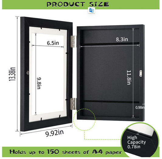 KidsArtFrame  Children's Oil Painting Flip Photo Frame Storage Frame