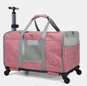 Single box pet trolley case foldable travel bag cat portable large capacity foldable breathable car hand