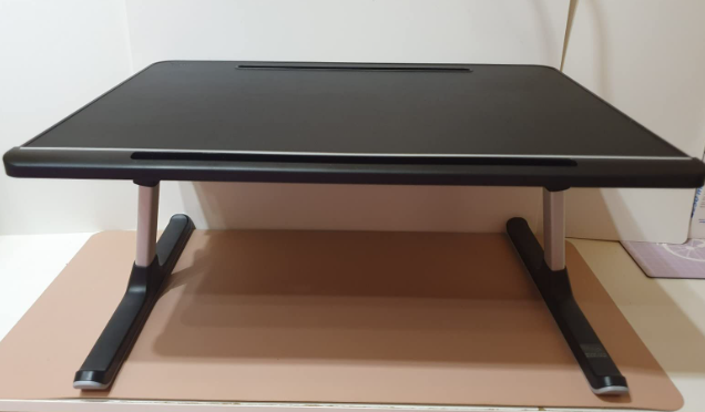 Foldable lift table with drawer, black