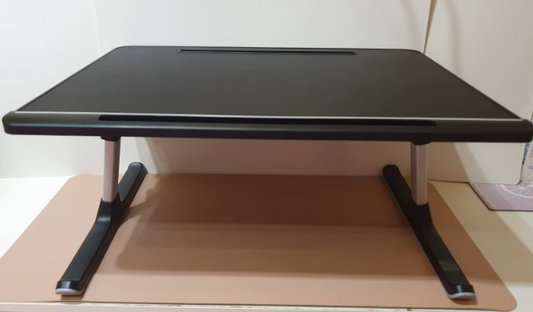 Foldable lift table with drawer, black