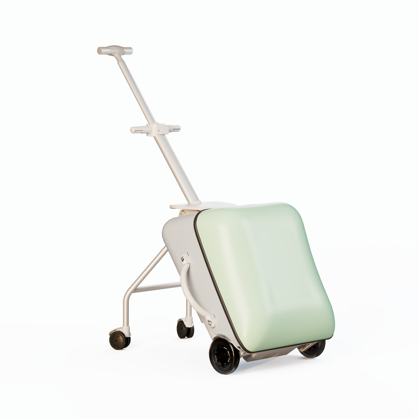 2-in-1 Cabin Suitcase with Seat for Children from 4 Years Expandable Large Opening Capacity 22L Multiple Compartments Practical and Handy Luggage Eazy Blue