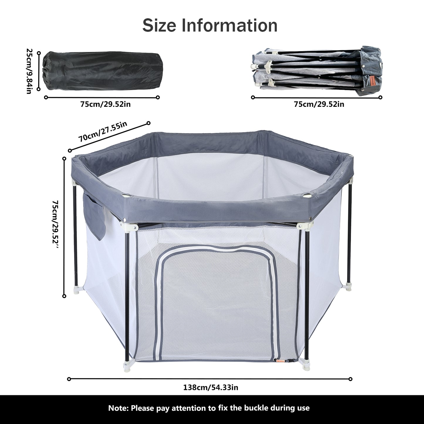UBRAVOO Baby-Laufstall,faltbarer sechseckiger Baby-Laufstall,verbesserter robuster Sicherheits-Laufstall für Babys und Kleinkinder mit weichem,atmungsaktivem Mesh-Khaki