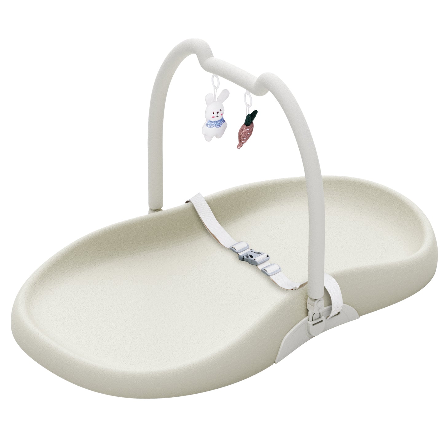 UBRAVOO Wickelunterlage mit Sicherheitsgurt und Spielzeugablage, Anti-Roll-Wickelunterlage, Leicht Abwischbar, Wasserdicht, mit Erhöhten Gepolsterten Kanten