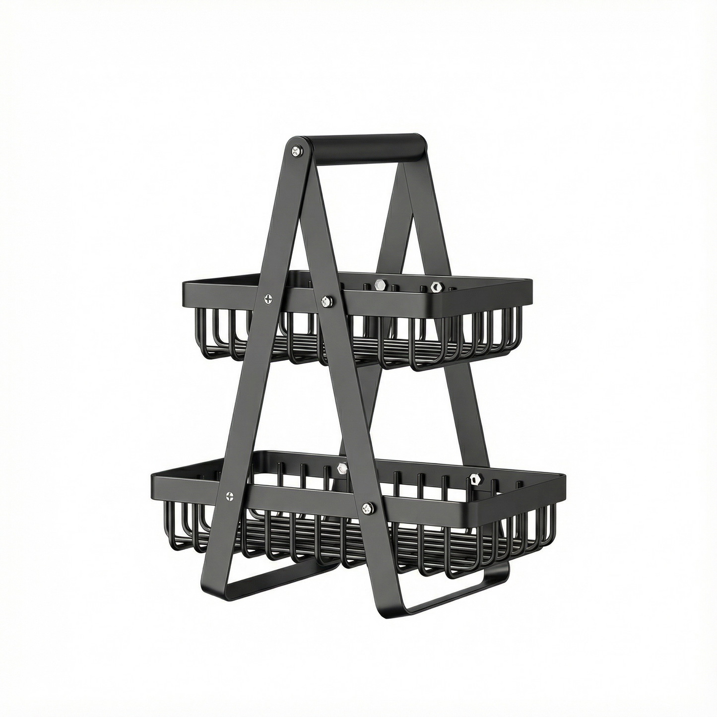 Portable fruit basket double-layer storage basket desktop storage basket snack storage rack drain basket fruit and vegetable basket