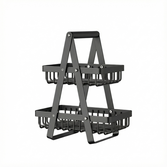 Portable fruit basket double-layer storage basket desktop storage basket snack storage rack drain basket fruit and vegetable basket