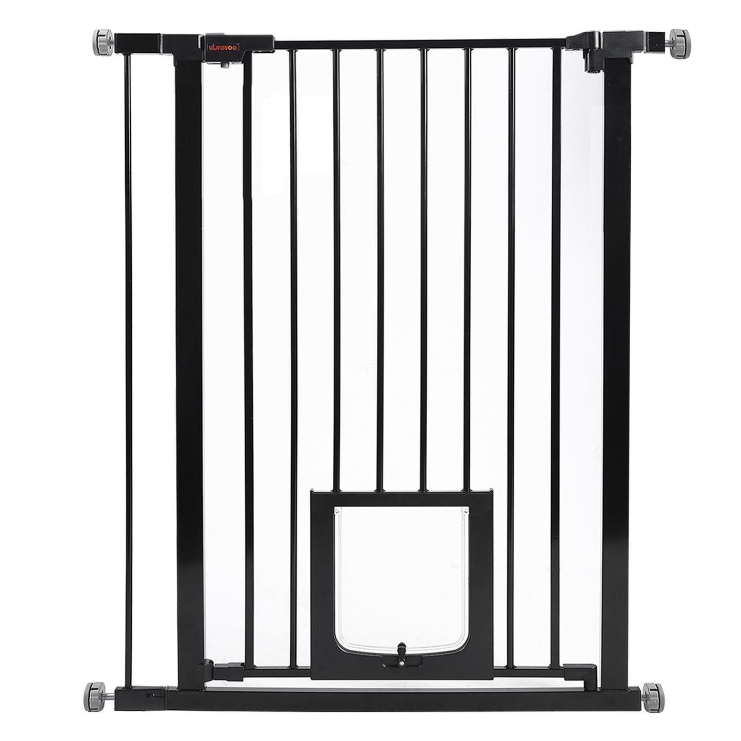Stair Safety Gate / Door Safety Gate No Drilling 75-123 cm Automatic Closing Dog Gate with Cat Door, Sturdy Baby Safety Gate