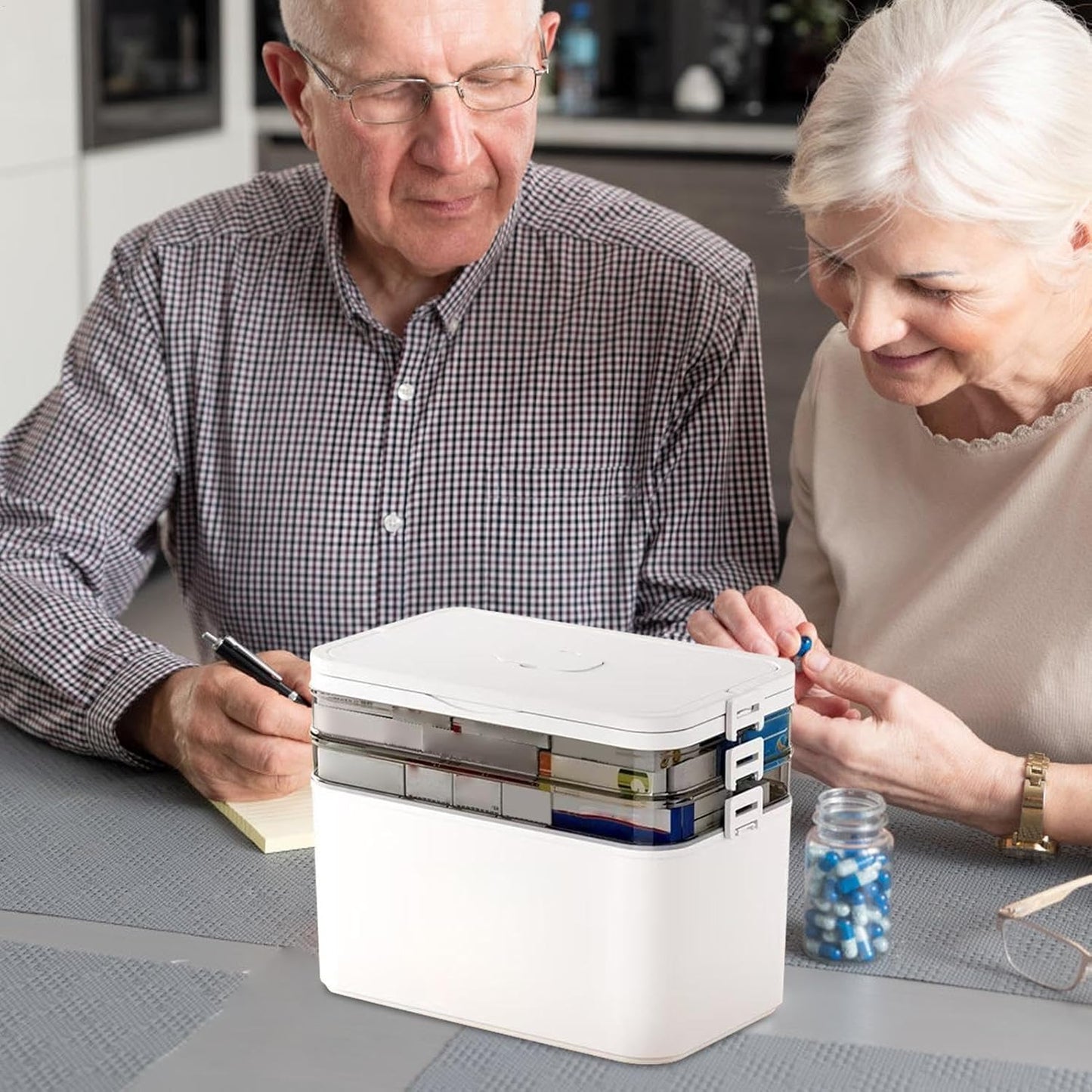 Medizinspeicherbox - Reisepillenkoffer mit Griff | Multi -Layers Medicine Cabinet Organizer Storage Box mit großer Kapazität für Zuhause