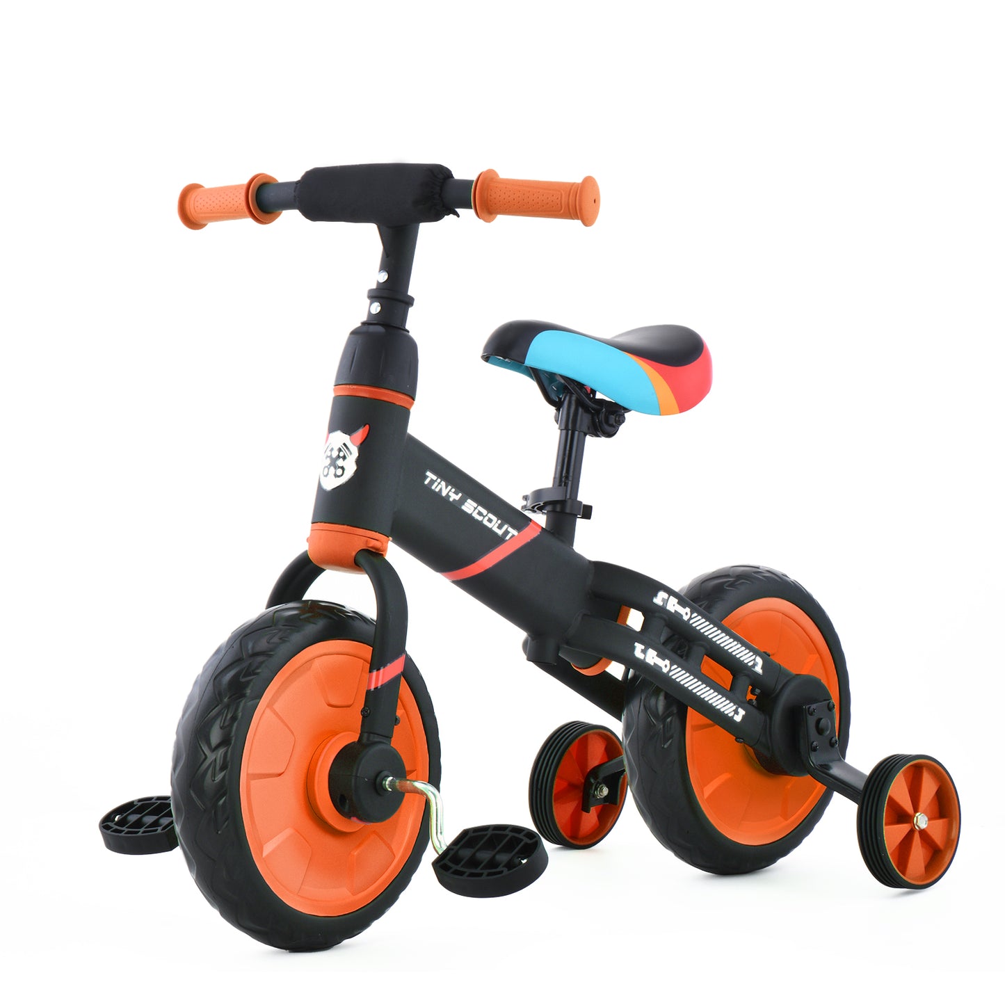 UBRAVOO Laufrad für Kinder ab 3 4 5 Jahre, 4-in-1 Fahrrad mit Option Stützräder und Pedale, Sportlicher Rahmen, 28 cm Räder, Sattel höhenverstellbar