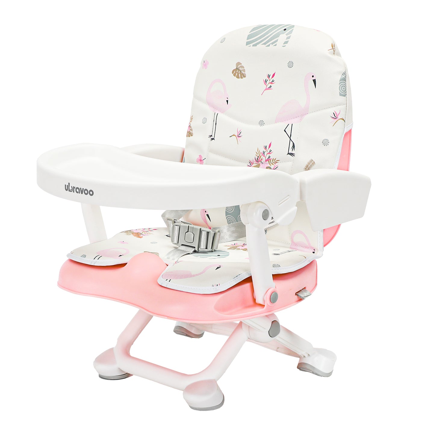 UBRAVOO Portable High Chair 6 Months Plus, Lightweight Baby Booster Seat with Removable Tray, Easy Clean Folding Booster Chair for Babies Toddlers, ACE1013