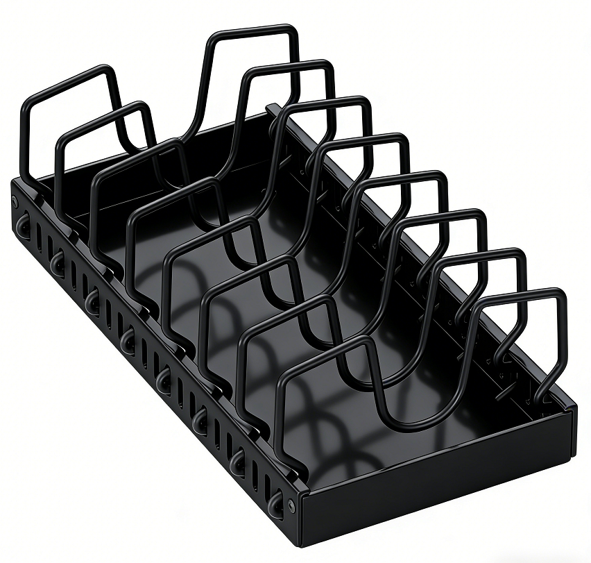 Pull-out pot lid storage rack