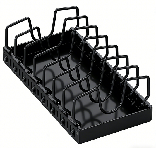 Pull-out pot lid storage rack