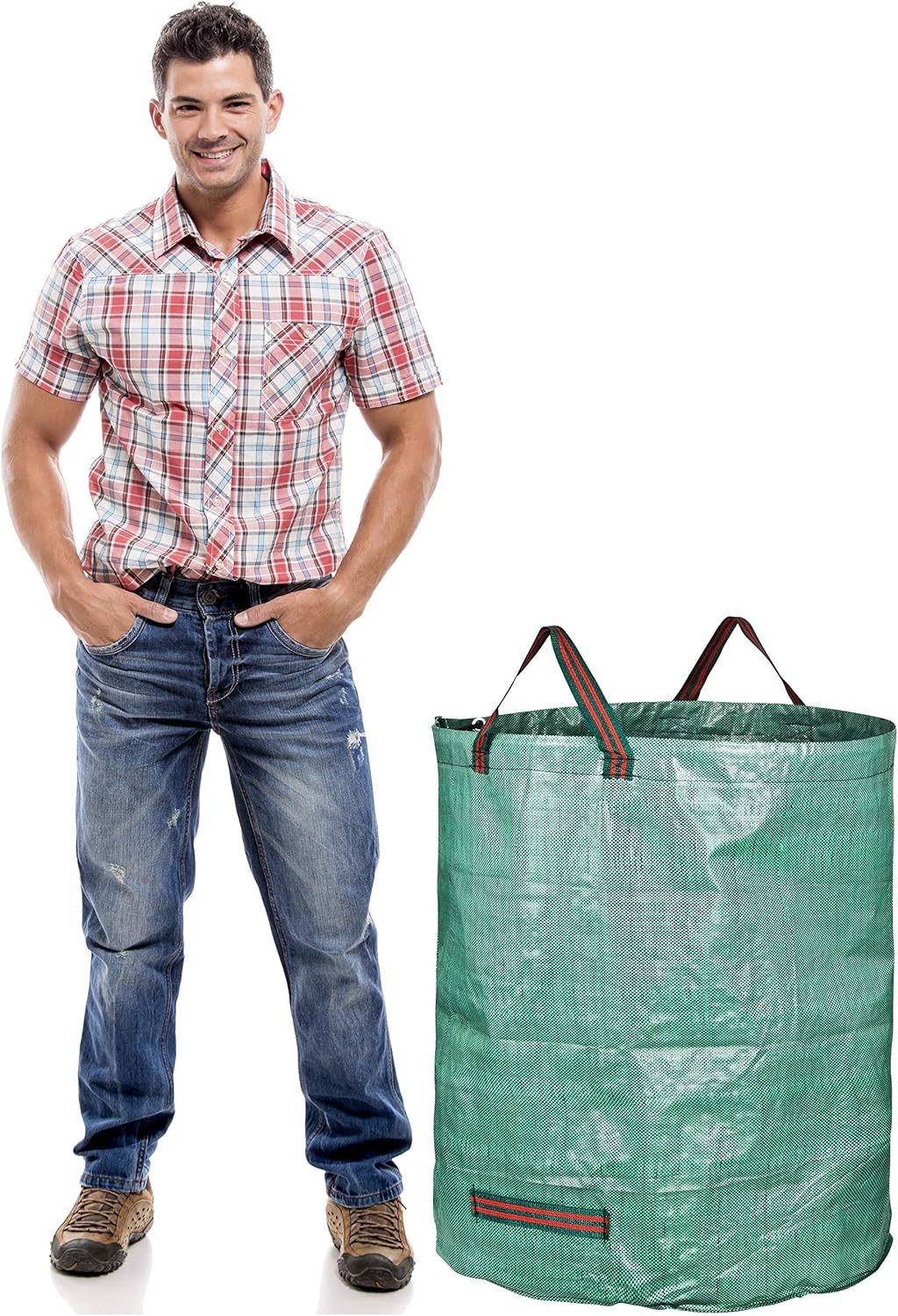 1X 272l Gartensack Laubsack Gartenabfallsack stabil - Gartensäcke für Gartenabfälle - Laubsäcke Rasenschnitt - Grünschnittsäcke faltbar, groß, robust aus Polypropylen-Gewebe