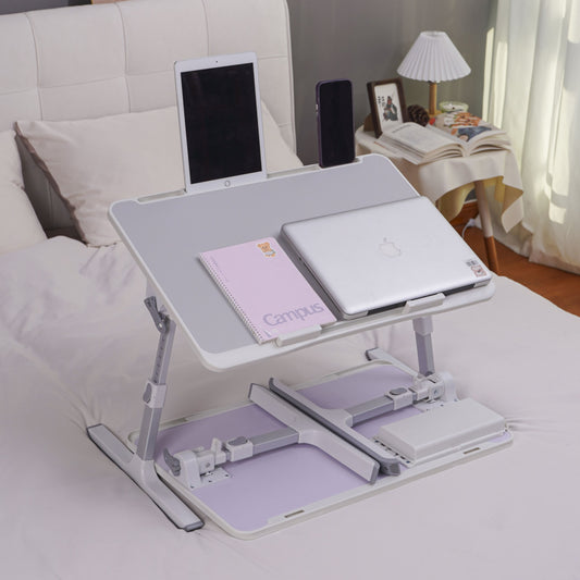 Laptop Table for Bed, Laptop Table, Adjustable Height, Laptop Table with Folding Legs, Foldable Lapdesk for Sofa, Couch, Floor, Work, Study, Reading, Writing, Eating