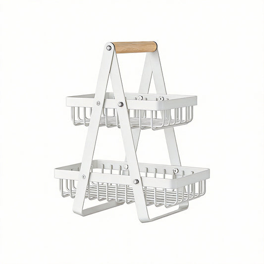 Portable fruit basket double-layer storage basket desktop storage basket snack storage rack drain basket fruit and vegetable basket