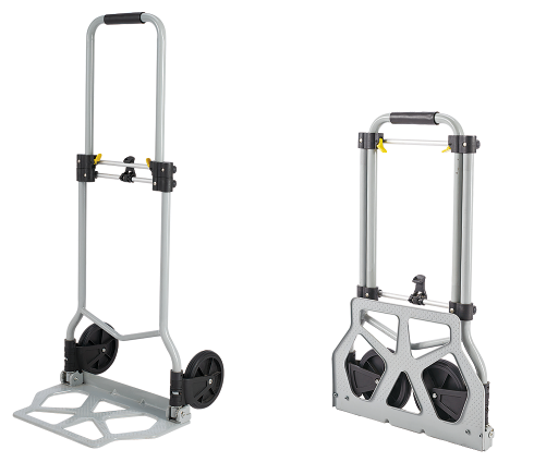 Sackkarre bis 80kg Stapelkarre Transportkarre Handkarre Karre Anti-Rutsch Ladefläche mit Rädern & Verstellbarer Griff