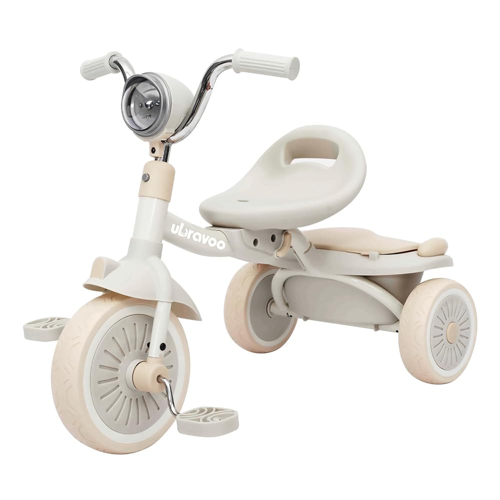 UBRAVOO Baby Dreirad, Klappbares Kleinkind-Dreirad mit Pedalen, Coole Lichter, Robuste Räder und Bequemer Sitz, Baby Erstes Lauflern-Dreirad für 1-5 Jahren im Alter Mädchen und Jungen (Blau)