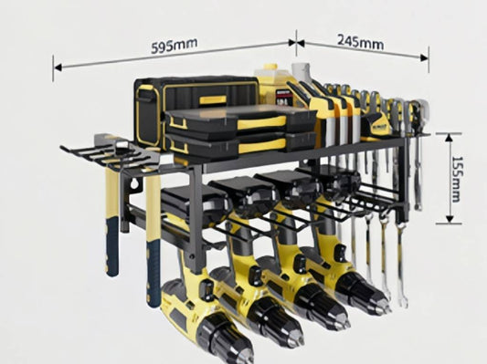 2-layer 4-hole tool rack-black