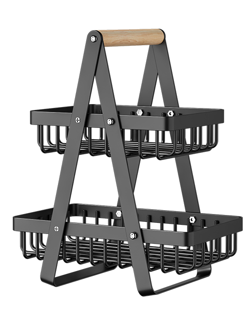 Portable fruit basket double-layer storage basket desktop storage basket snack storage rack drain basket fruit and vegetable basket