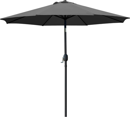 Outdoor patio umbrella, outdoor table umbrella, yard umbrella, market umbrella with 6 sturdy ribs, button tilt and crank