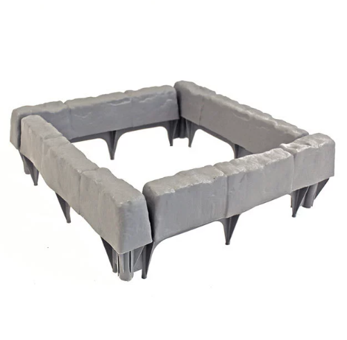 Stone-look fence/railing - gray