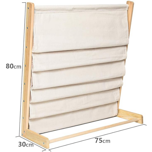 Wooden 7-layer floor-to-ceiling bookshelf