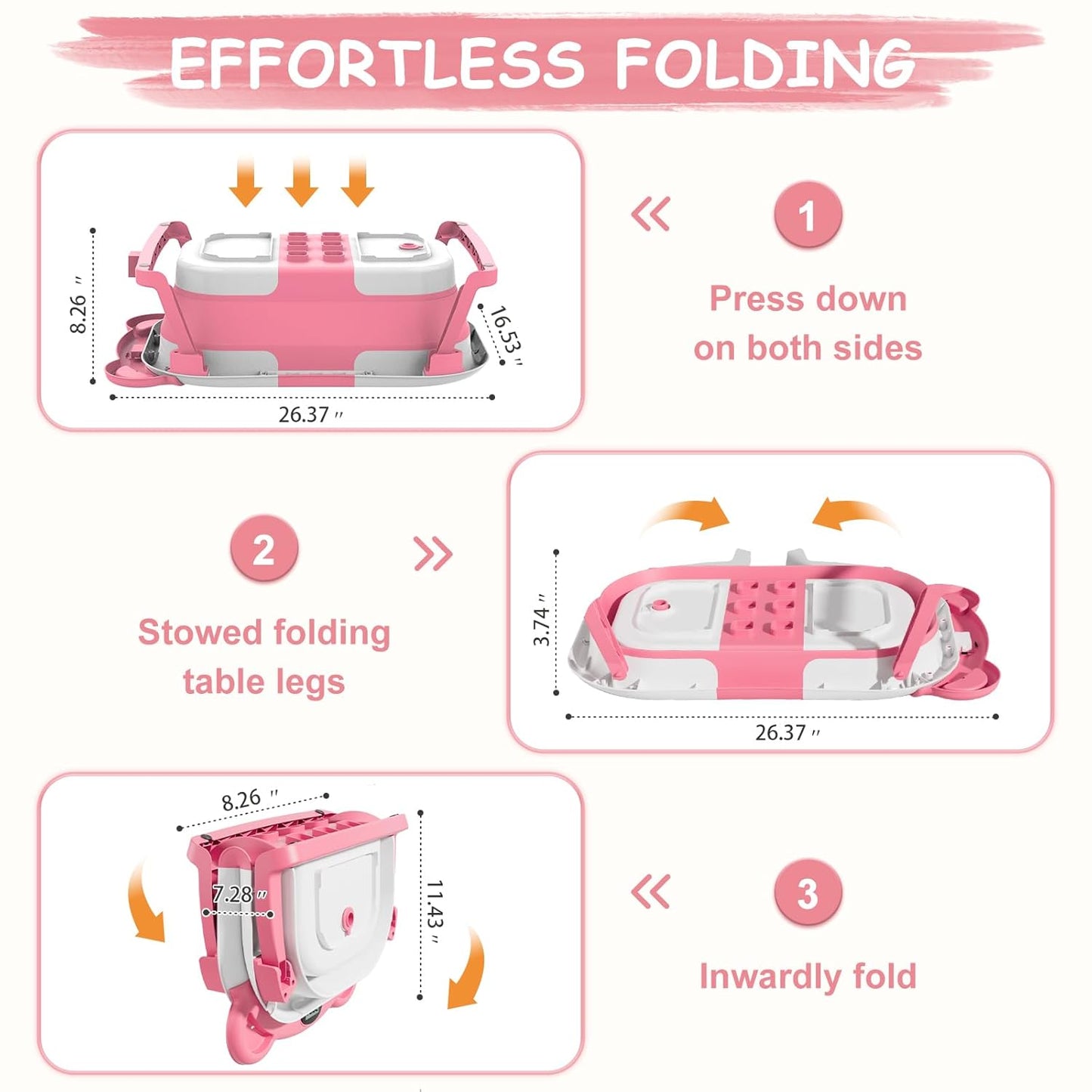 Baby Bath with Thermometer, Foldable Baby Bathtub, Non-Slip Portable Folding Bath with Seat Mat, Baby Bathtub, Baby Bathtub, Portable Travel Bathtub for Newborns from 0-36 Months baby bath tub baby bath